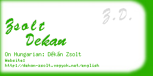 zsolt dekan business card