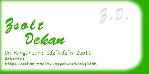 zsolt dekan business card